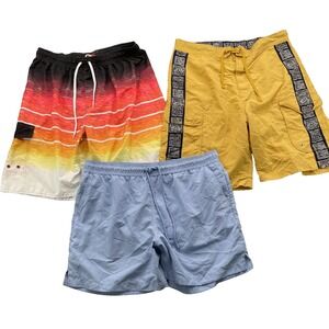 Swim Board Shorts Lot of‎ 3 Men's XL Hawaii Tropical Retro 90s Surf Skate Tribal